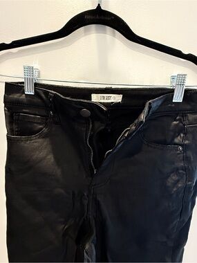 12th Tribe Black Faux Leather Skinny Pants